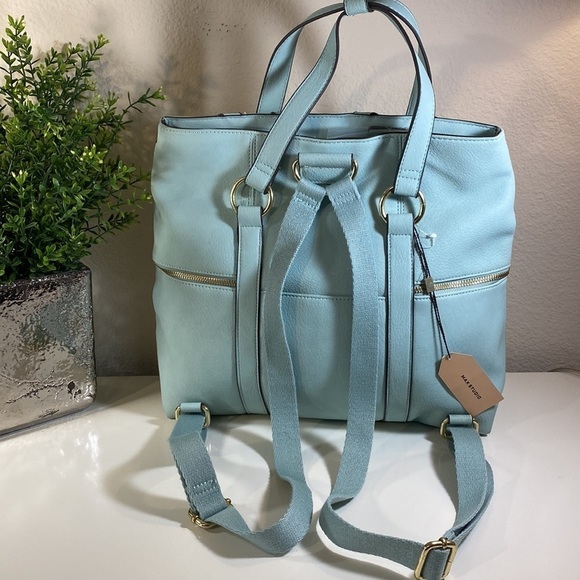 Max Studio Light Blue Studded Backpack - Picture 2 of 12
